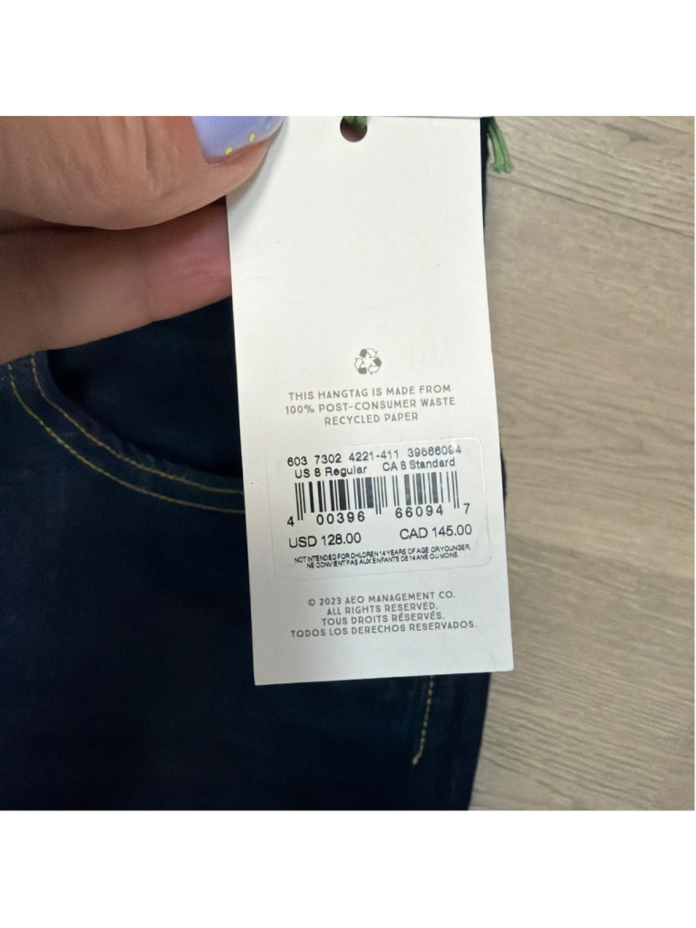 NWT American Eagle AE77 Stovepipe Wide Leg Dark Denim Jeans Sz 8 Regular! - Picture 6 of 8